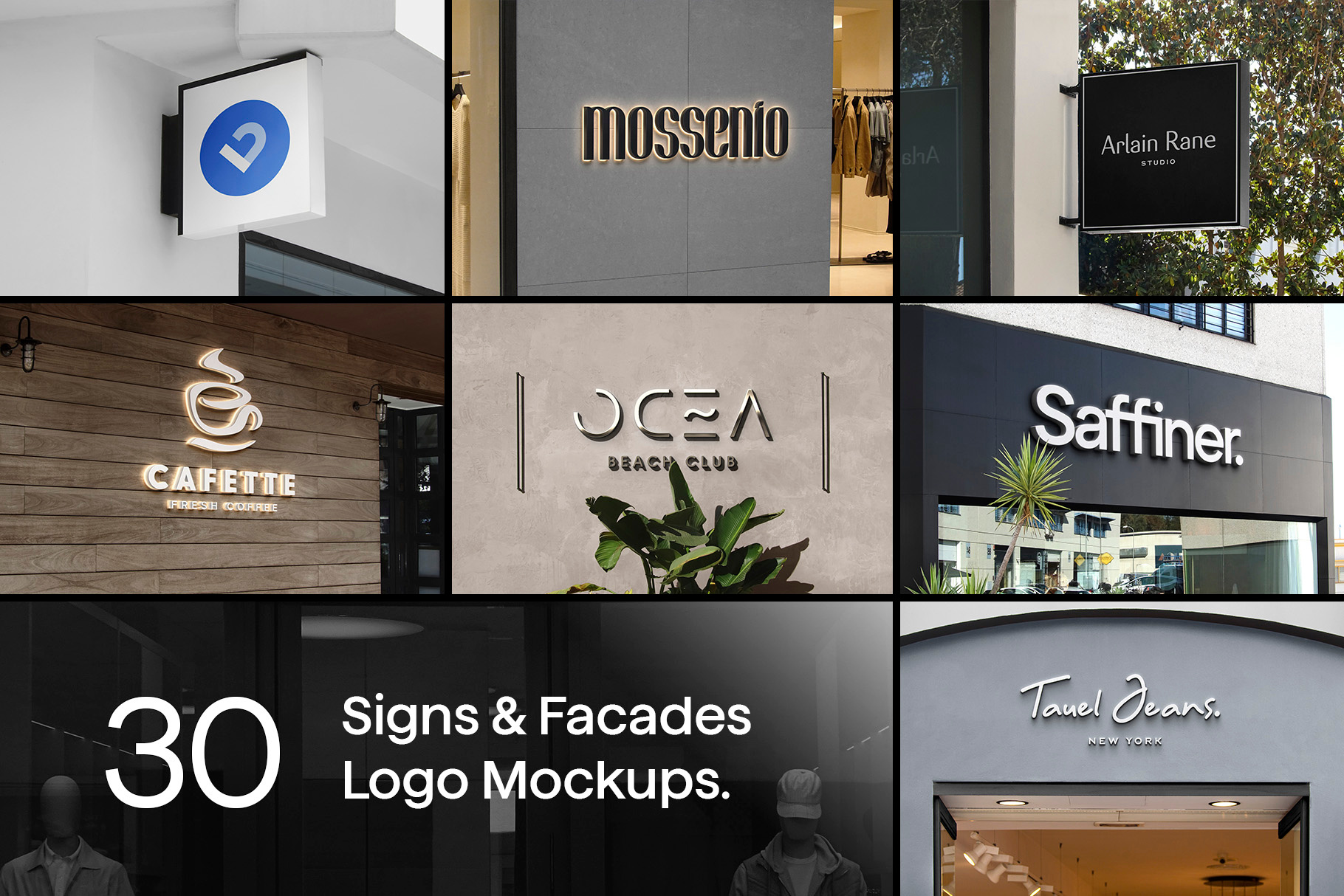 30 Signs & Facade Logo Mockups - V3 branding customizable facade facade mockup hang sign mockup logo logo mockup luxury mockup mock up mockup modern modern mockup psd shop shop mockup signage signs store store mockup template