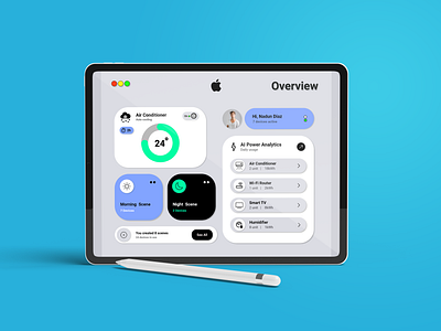 Smart Home Control Dashboard UI app apple dashbord ui design graphic design ipad moblie ui webapp