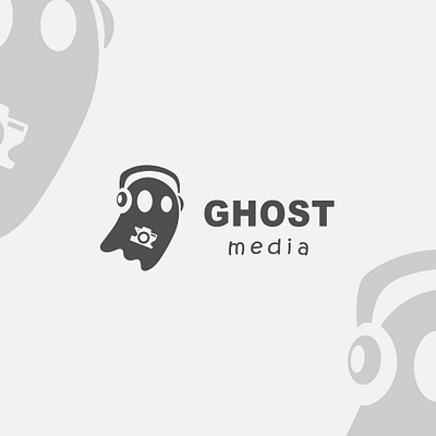 Ghost Logo Concept branding design ghost ghost camera vector ghost holding camera vector ghost logo ghost logo concept ghost logo ideas ghost media ghost photography ghost with headphone logo graphic design headphone logo logo logo ghost logo ideas media media ghost media logo vector