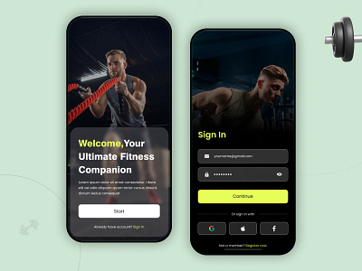 Gym Mobile UI Design android app app design application branding design fitness fitness app graphic design gym gym app ios mobile mobile app ui ui design ui ux uiux