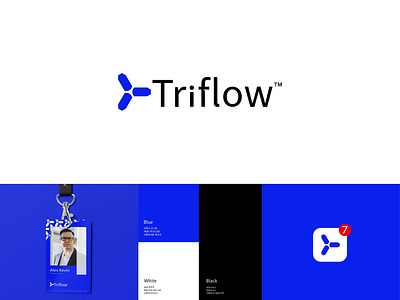 triflow logo branding graphic design logo design modern logo tech logo triflow turbine logo