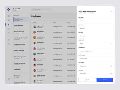 Task Management SaaS - Add New Employee application branding dashboard design design mobile app design modern ui platform design project management saas startup task list task management todo todo list ui ui design ux web application web application design