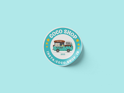 Cocoshop, a food truck, logo design, coco food truck logo logo design