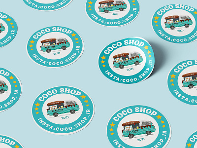 coco shop stickers | labels branding food truck graphic design label logo