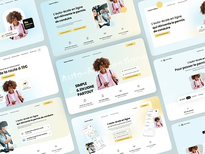 A lot of propositions of Hero header 🫶 driving driving school fatma aroua hero header heroheader homepage product design ui ux ui webdesign website