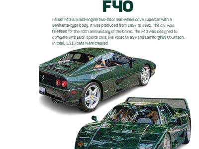 Ferrari F40 poster cars