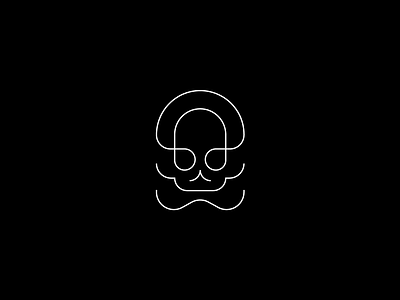 Skull black branding design logo minimal simple skull white