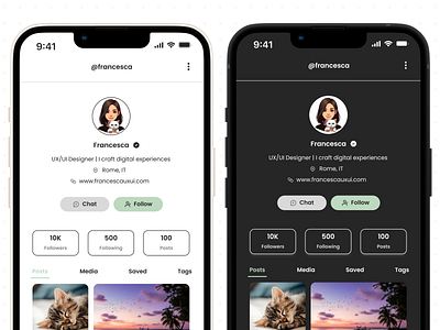 Profile UI ・Social Media App appdesign dailyui design mobileapp profile ui