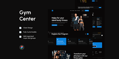 Fitness & Gym Website Landing Page UI/UX ecommerce fitness gym landing page responsive design ui design ui ux user interface web design website redesign
