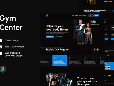 Fitness & Gym Website Landing Page UI/UX ecommerce fitness gym landing page responsive design ui design ui ux user interface web design website redesign