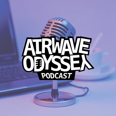 Logo for Airwave Odyssey Podcast 🎙️ branding graphic design logo