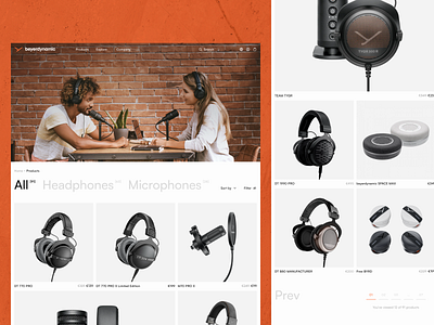 Products. Redesign concept of beyerdynamic design ecommerce ecommerce design filter horizontal menu interface redesign music navigarion product page products redesign redesign concept ui uiux user experience user interface ux uxui web website