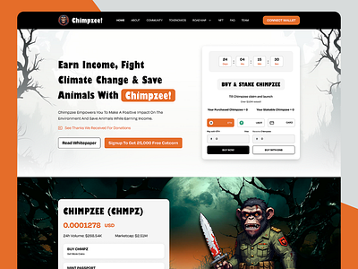 Chimpzee Meme Coin Web UI Design Kit crypto crypto exchange cryptocurrency figma figma design memecoin memecoin ui nft nft marketplace token ui ui design ui kit uiux ux