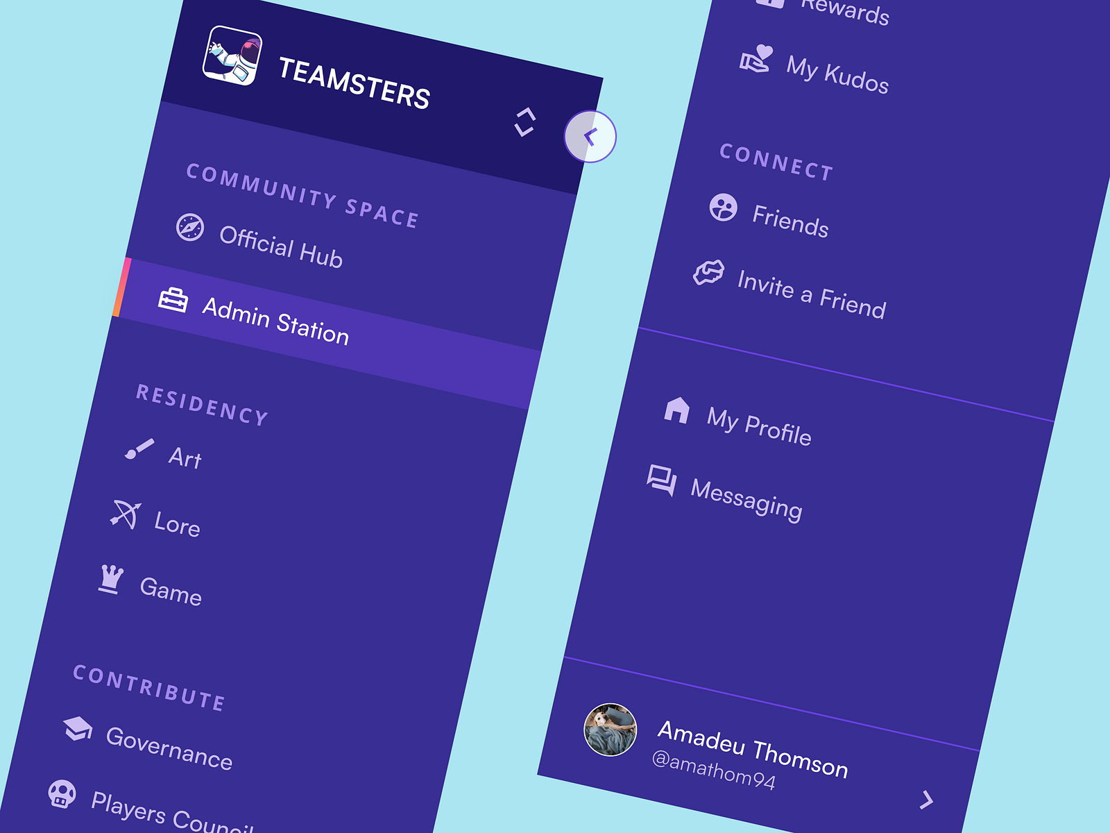 Sidebar navigation Web3 Gaming Community by Amadeu Thomson for ...