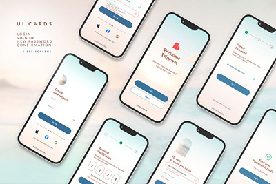 UI Cards | Login Sign Up New Password ... app design login password sign up ui ui card ux verification