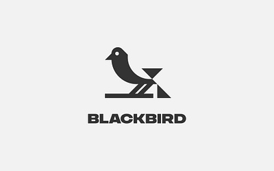 Simple Black Bird bird logo black bird logo branding graphic design logo logo for sale logo maker minimalist logo modern logo negative space logo sailcupdesign simple bird logo simple logo