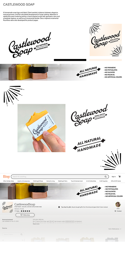 Castlewood Soap branding design logo wordmark