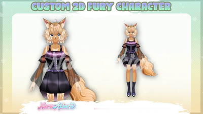 Custom 2D Furry Character Model for VTubers characterdesign creativedesigns custom2dfurrycharacter digitalart furryart uniquefurrydesigns