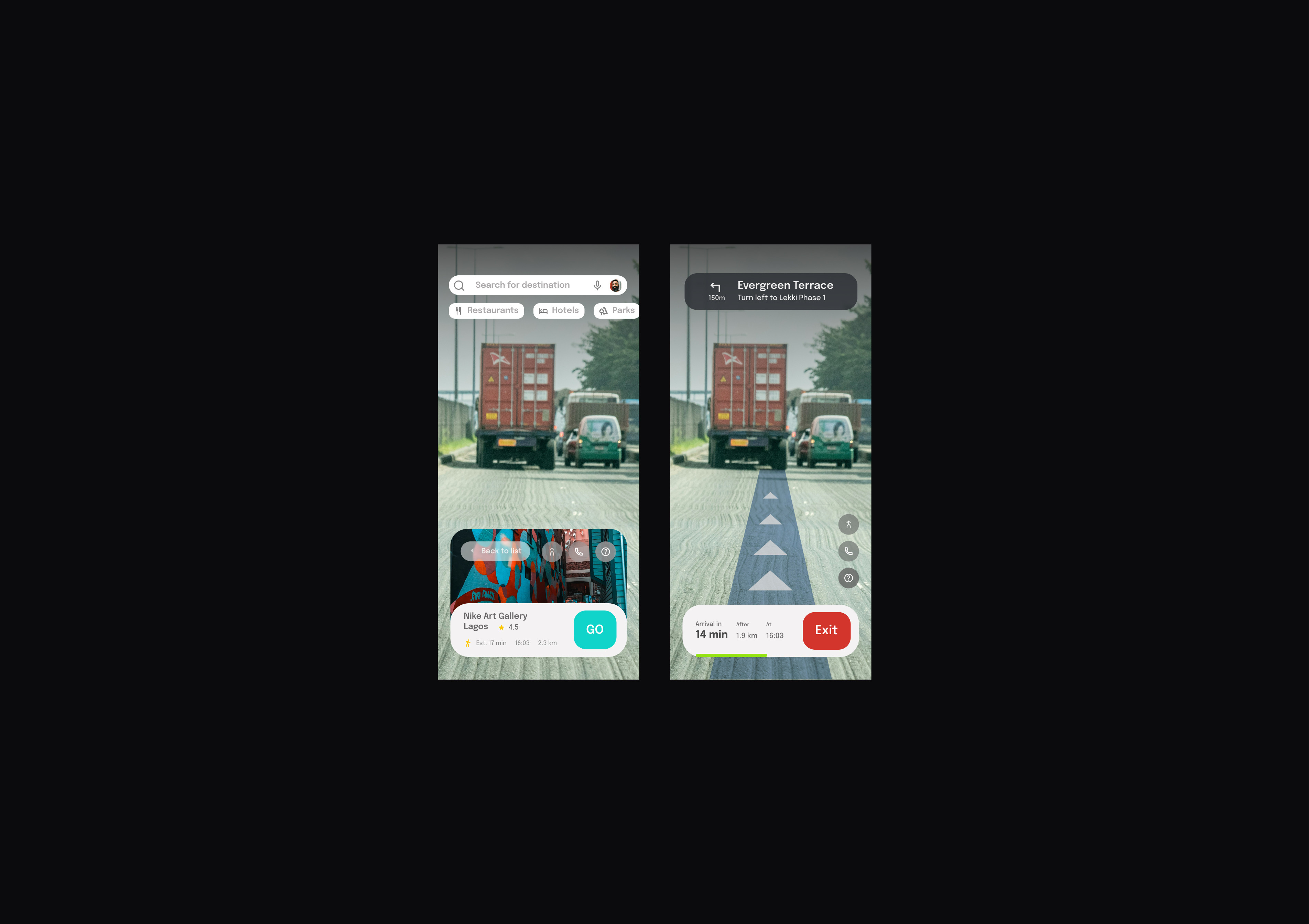 Maps interface for a navigation app app design design figma product design ui ux
