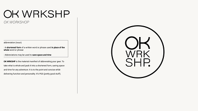 OK WRKSHP branding design logo wordmark