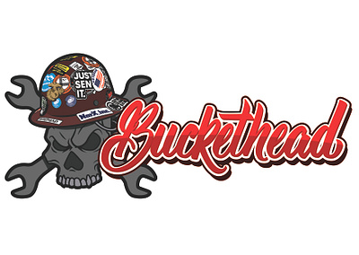 Buckethead 3d illustration lettering logo typography vector