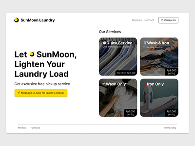 Exploration - Laundry Services Landing Page laundry ui ux
