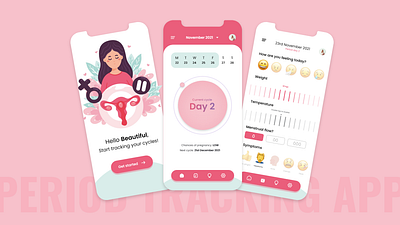 Period Tracking App UI concept design ui