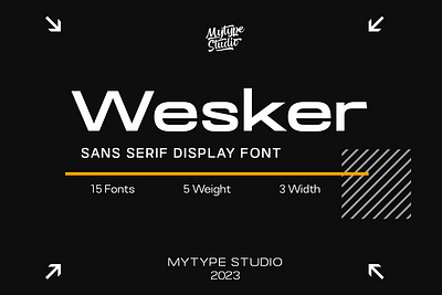 Wesker - Display Sans Serif branding branding font custom font design display font font font design font project illustration ui