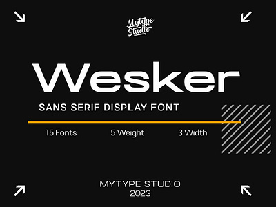 Wesker - Display Sans Serif branding branding font custom font design display font font font design font project illustration ui