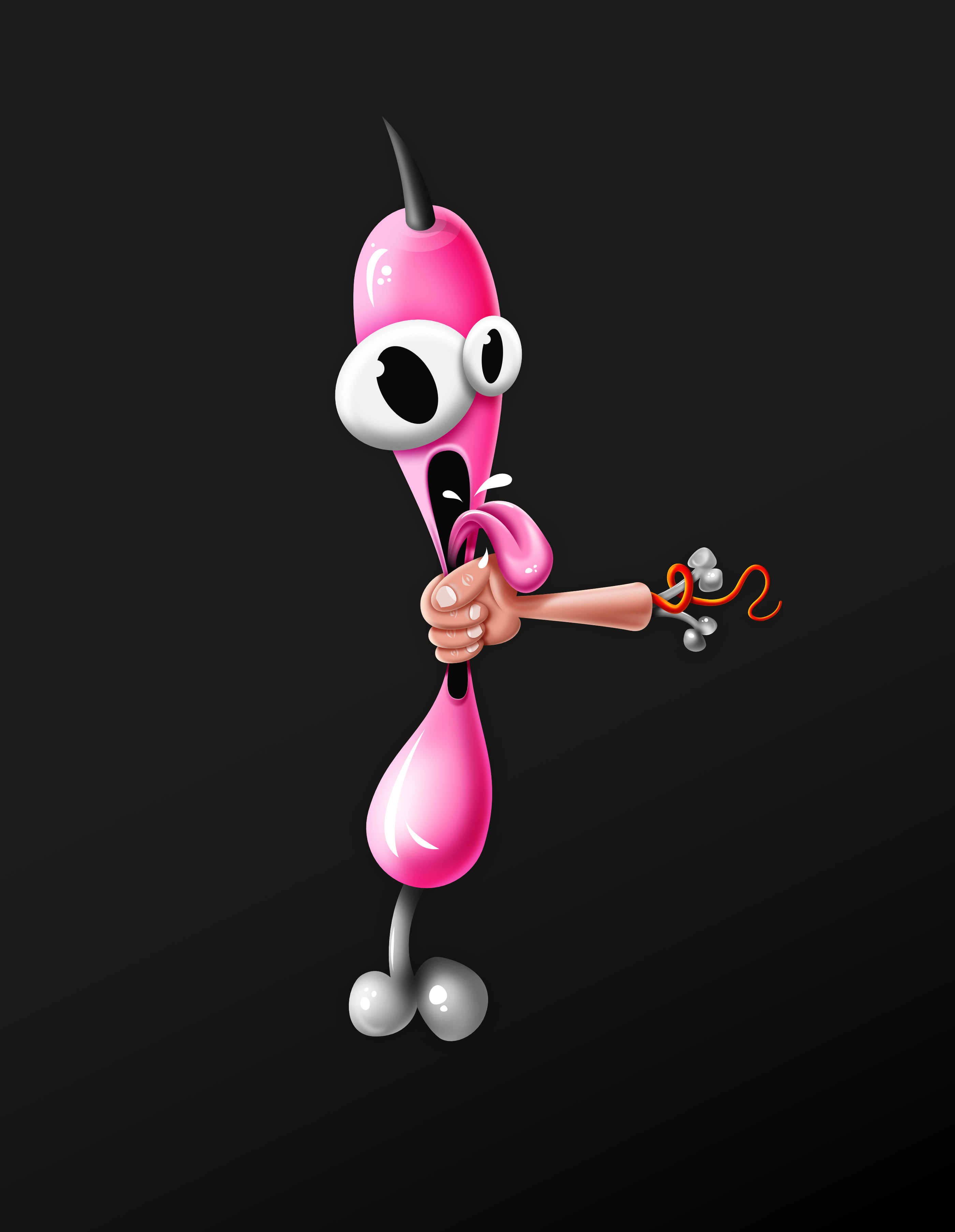 Ahhhhhhh affinity designer bones character choke illustration small sqeezed squeeze tight vector worm