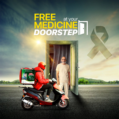 Free Medicine at Your Doorstep (Social Media Campaign) cancer diabetic digital art health lungs manipulation medicine campaign social media