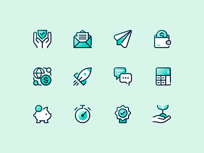 Convera Iconography app brand icon branding design email finance forex geometric icon iconography line pictogram rocket ui ux vector wallet
