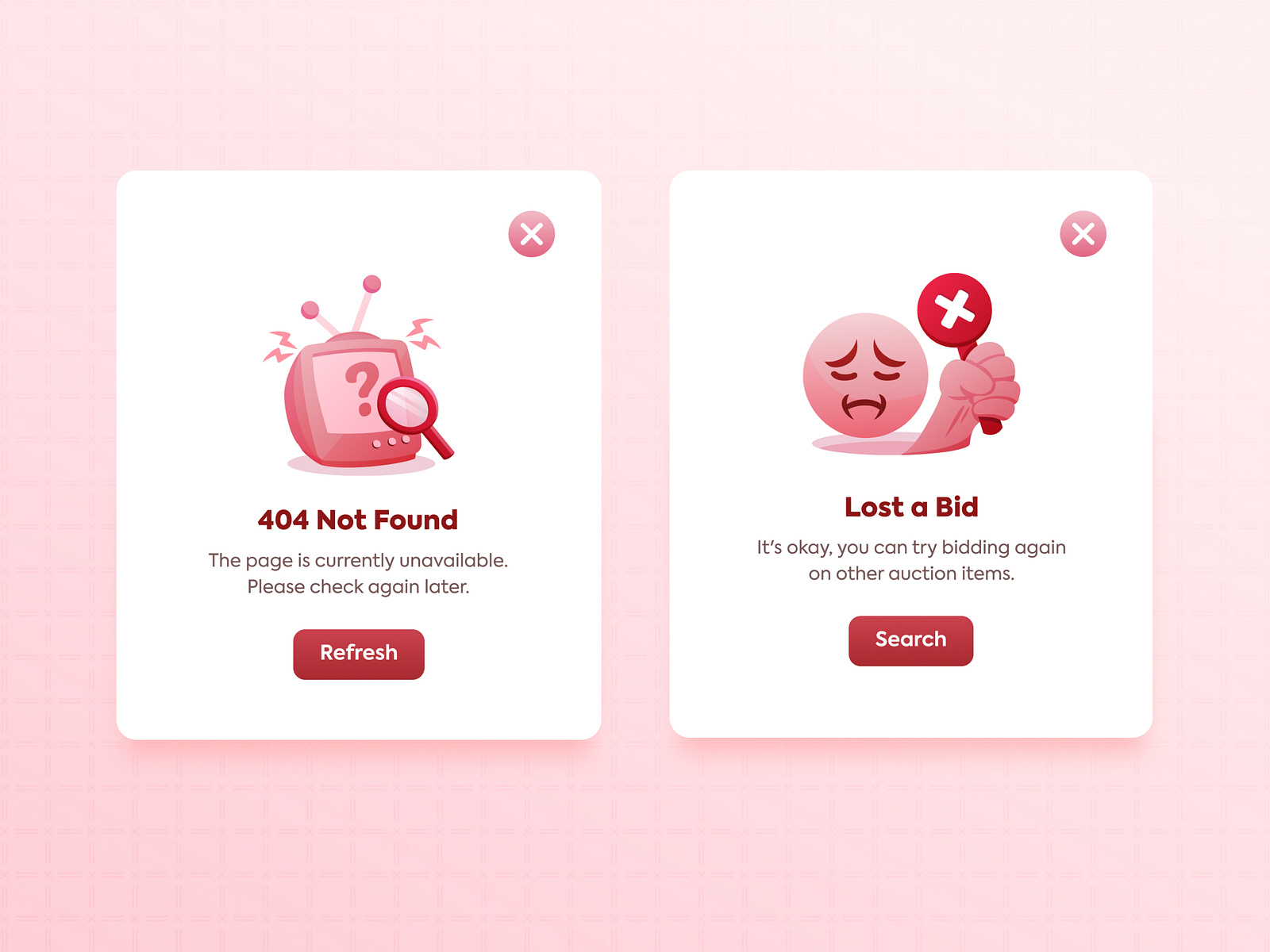 Error Modal Card - UI Illustration by Delly Serviam on Dribbble