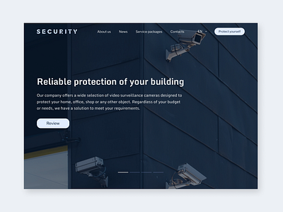 First screen of landing page first screen hero screen landing landing page ui video surveillance cameras web design