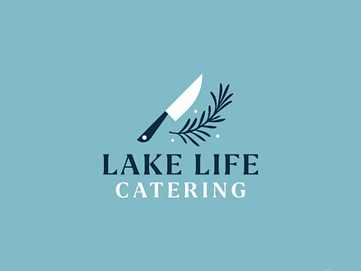 Lake Life Catering branding catering chef food herbs knife logo