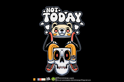 NOT TODAY art artwork cartoon character character cartoon clothing design illustration merch