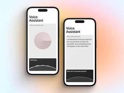 Voice Assistant mobile UI ai design inspiration minimal mobile ui voice assistant