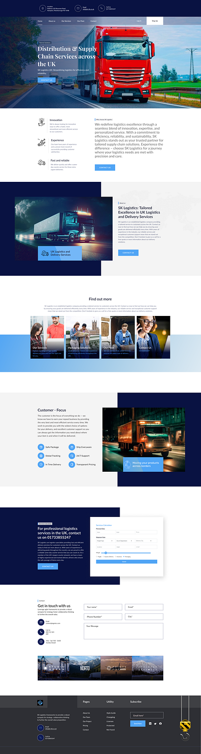 Distribution and Supply Chain Services Across The UK adobe xd figma landingpage ui ui design uiux ux ux design website design website ui