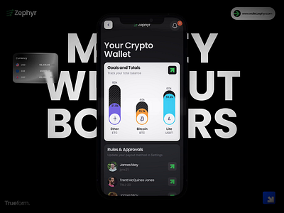 Zephyr | Money without borders branding crypto crypto wallet cryptocurrency design digital wallet draft fintech fintech app investments landing money money app money transfer transfer ui ux wallet web website