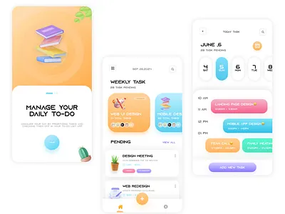 Daily To-Do App Design 3d animation app appdesign application design designn figma fyp ui uiux