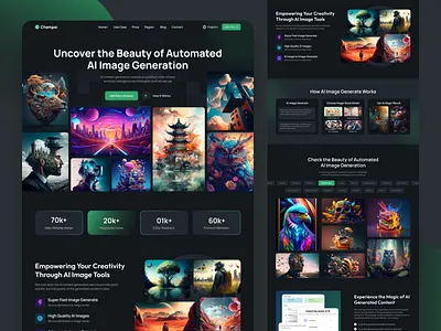 Ai Image Generator Template ai ai image ai image generated ai landingpage ai template ai website design image generator landing page design ui ui ux design ux website design
