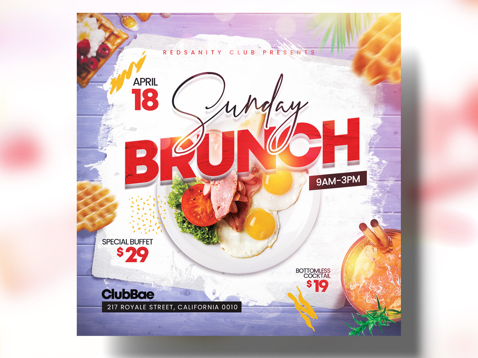 Brunch Sunday Flyer Template PSD by Redsanity on Dribbble