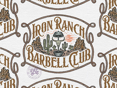 Iron Ranch Barbell Club barbell club branding company brand logo company branding company logo design fitness graphic design illustration logo typeface