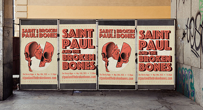St. Paul & the Broken Bones Poster Type ad band bones broken concert event heart illustration music orange paul poster skull soul st website