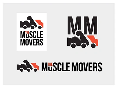 The Muscle Movers automotive bodybuilding branding energy graphic design identity illustration lettering logo logo design movers moving moving company muscle nutrition power strong truck typography van