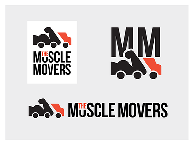 The Muscle Movers automotive bodybuilding branding energy graphic design identity illustration lettering logo logo design movers moving moving company muscle nutrition power strong truck typography van