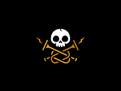 Horns N Bones badge branding graphic design horns icon illustration logo punk ska skull trumpet vector