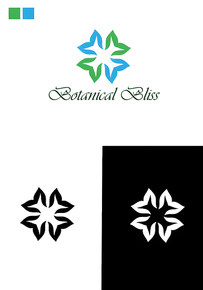 Botanical Bliss company logo design abstract branding graphic design lettermark logo vector wordmark