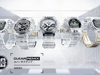 Casio - GShock ReMaster & Clear Remix 2d 3d 3d animation advertising art direction casio cgi concept creative design gshock motion motion design motion graphics studio watch