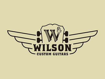 Wilson Custom Guitars Wing Logo branding custom custom guitars design graphic design guitars identity illustration logo mark